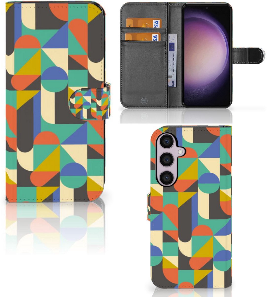 Book Case voor Samsung Galaxy S24 Plus Telefoon Hoesje Funky Retro