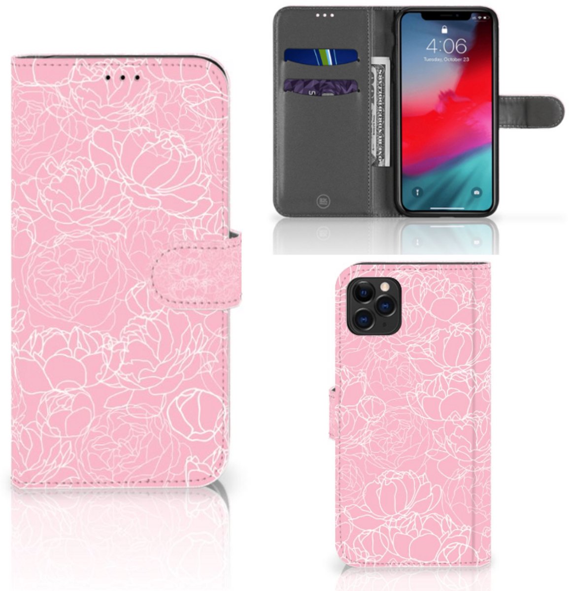 Apple iPhone 11 Pro Max Hoesje White Flowers