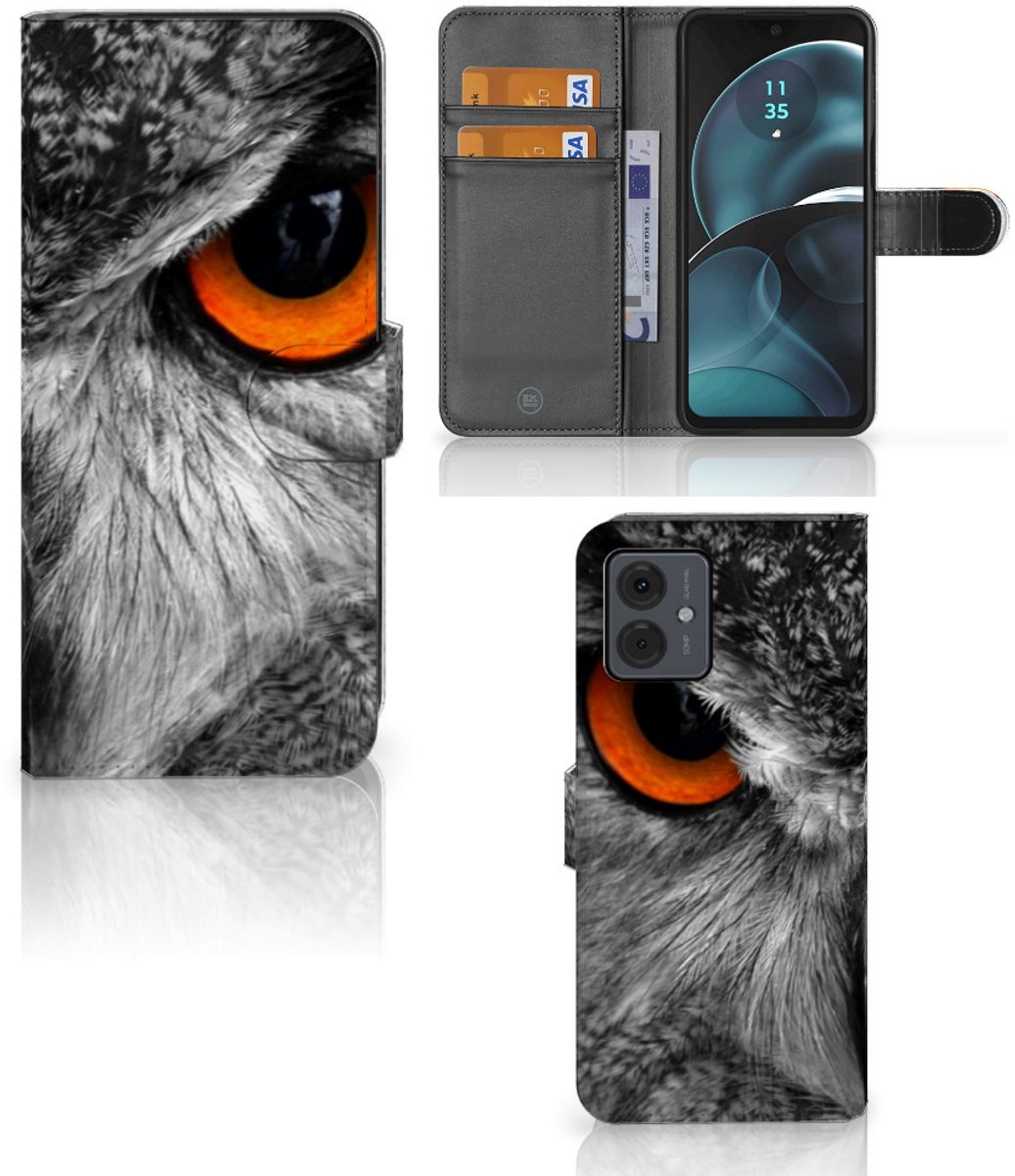 Motorola Moto G14 Telefoonhoesje met Pasjes Uil