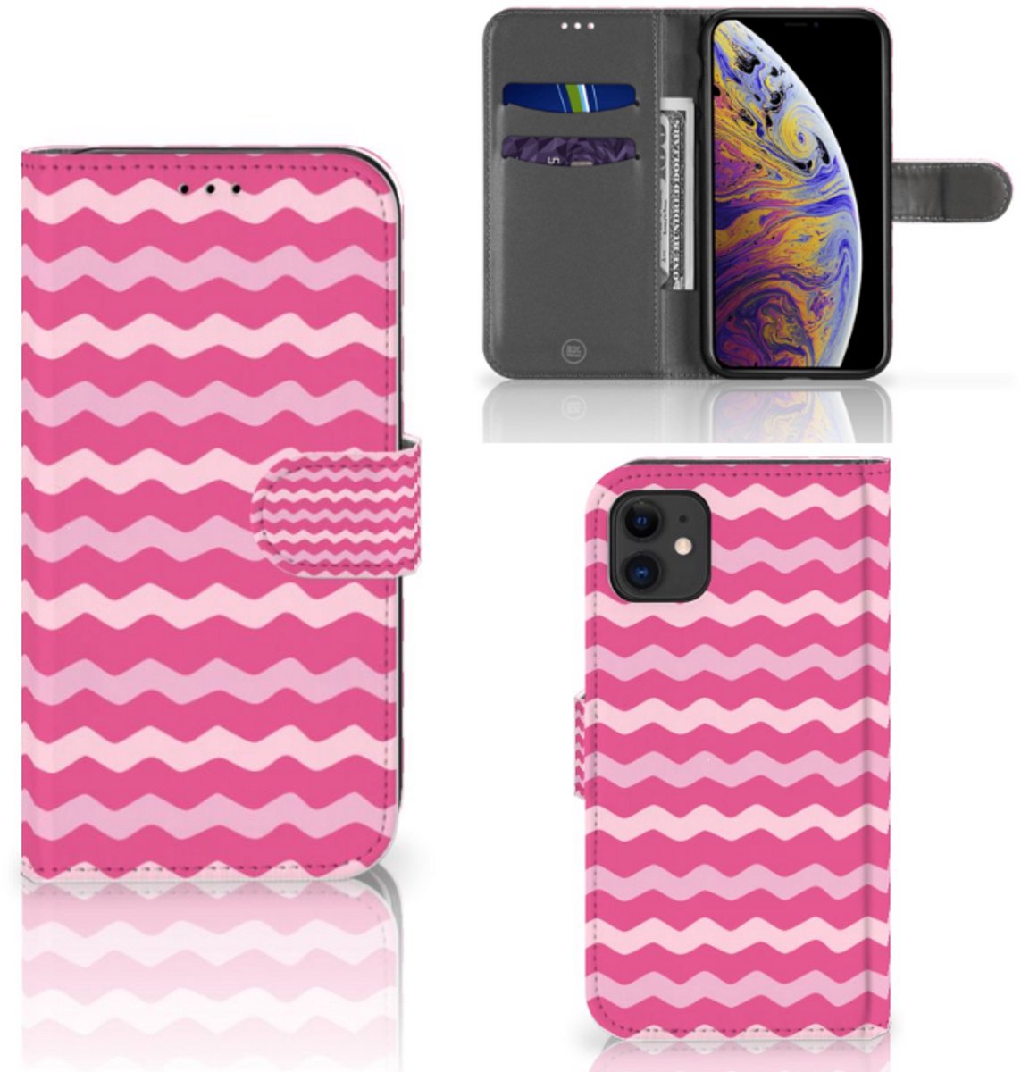 Apple iPhone 11 Telefoon Hoesje Waves Pink