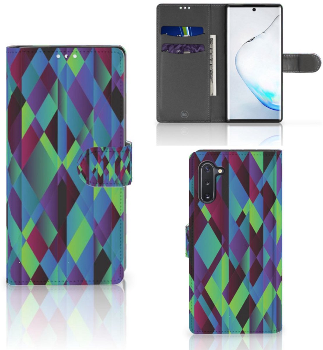 Samsung Galaxy Note 10 Book Case Abstract Green Blue