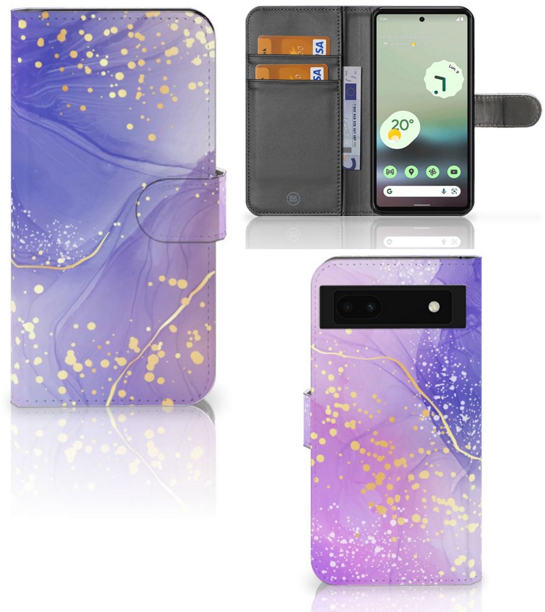 Hoesje voor Google Pixel 6A Watercolor Paars