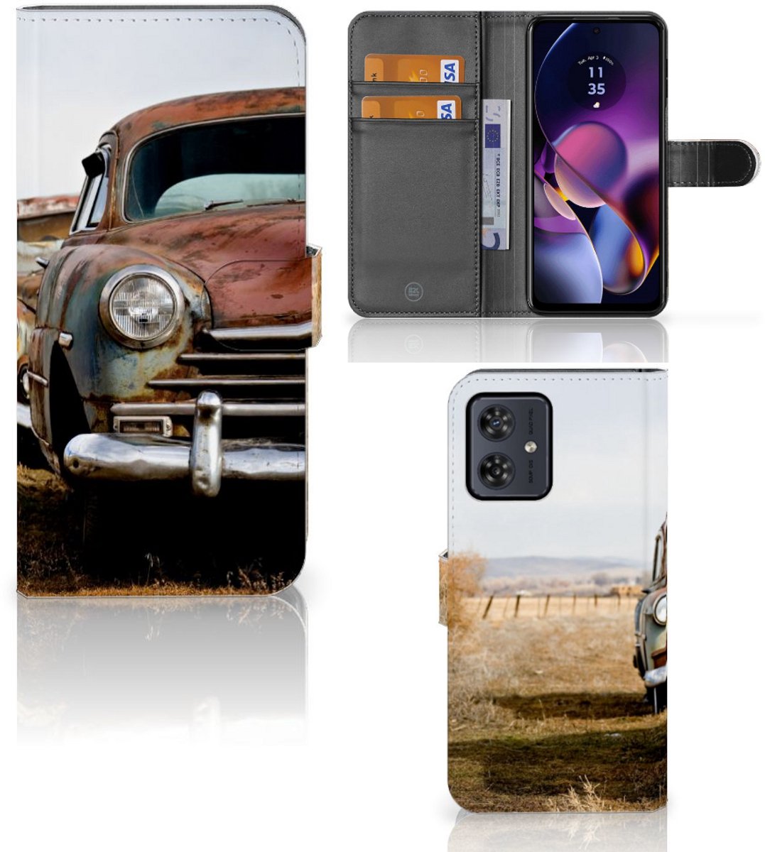 Motorola Moto G54 Telefoonhoesje met foto Vintage Auto