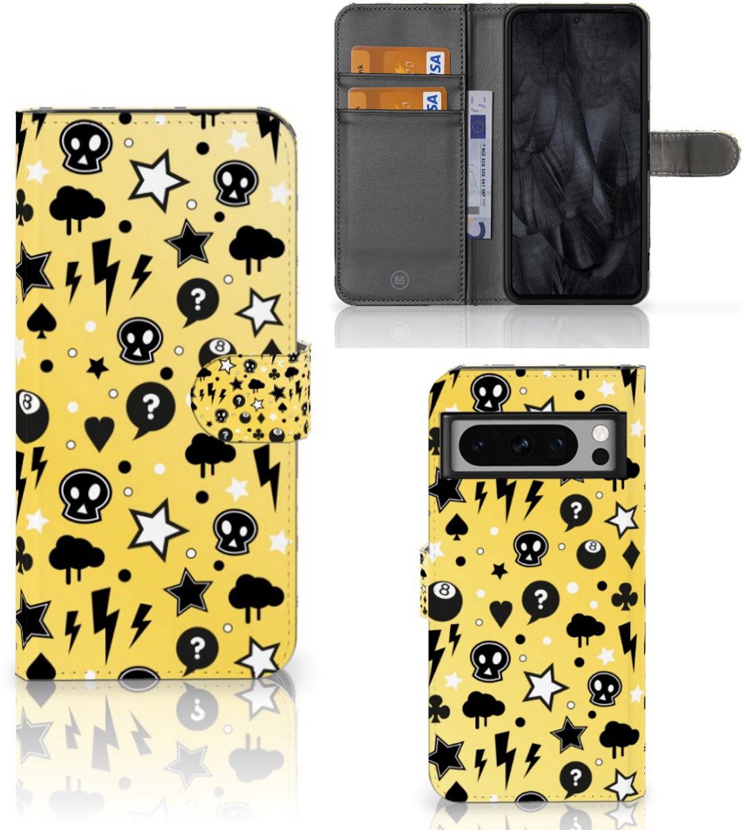 Telefoonhoesje met Naam Google Pixel 8 Pro Punk Geel