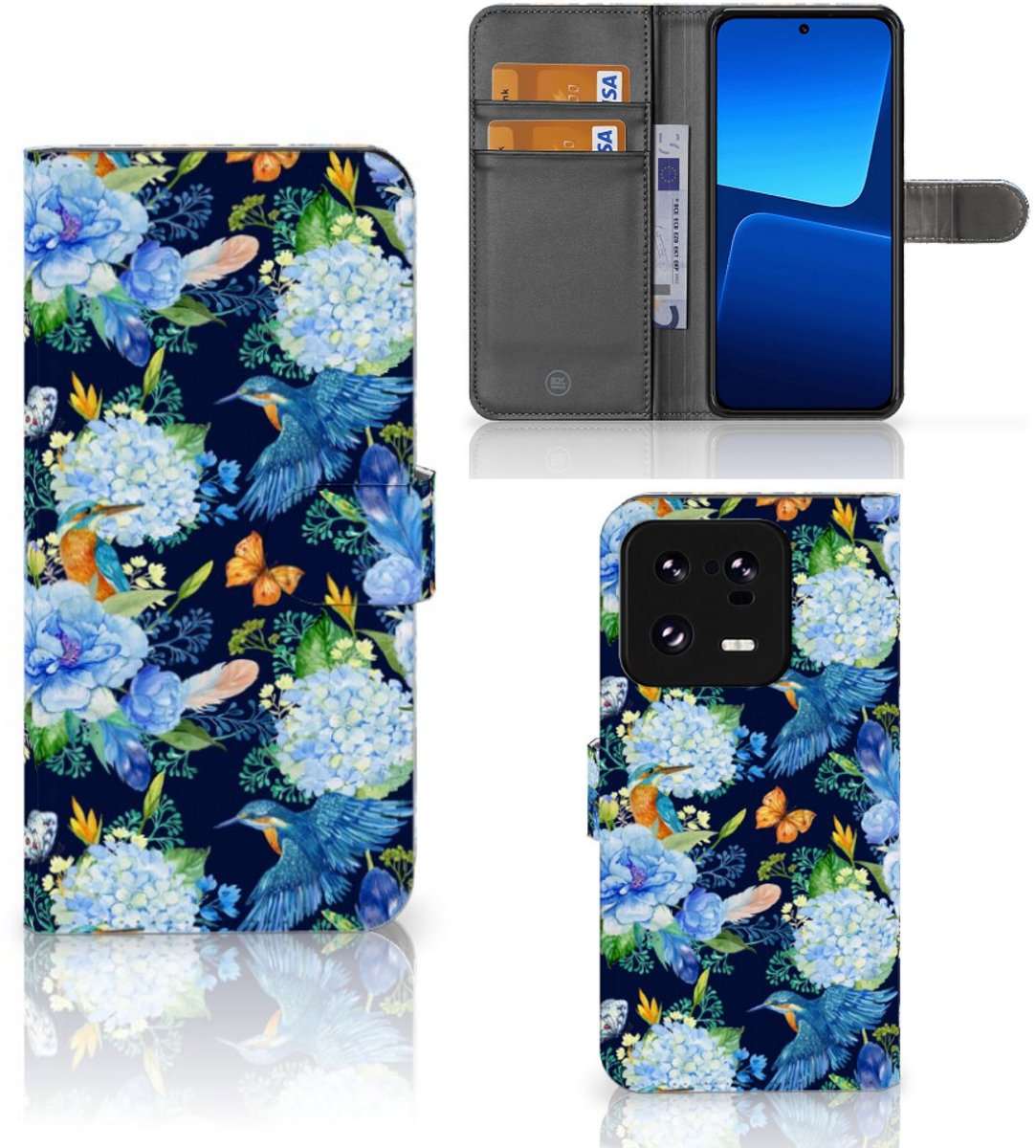 Telefoonhoesje met Pasjes voor Xiaomi 13 Pro IJsvogel