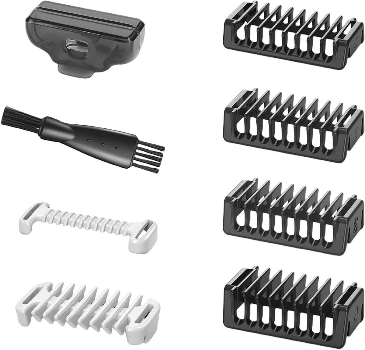 Opzetstukken Huidbescherming - Lichaamskam Beschermkam - Precisie Trimmen - Huidirritatie Minimaliserend - 8 Stuks 0-5mm - Zwart