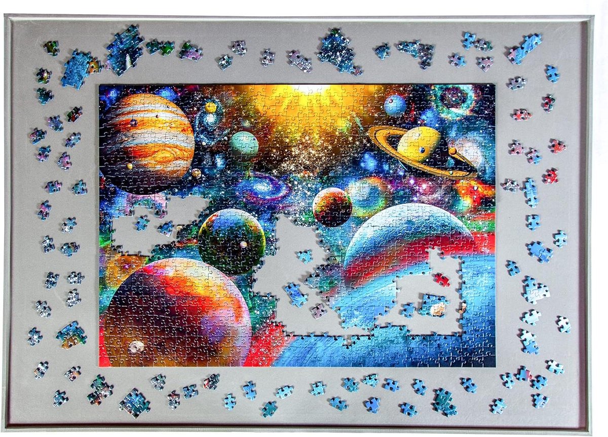 Puzzelblad - Puzzelmat - Puzzels Leggen - Hoge Rand - 2000 Stukjes - Grijs