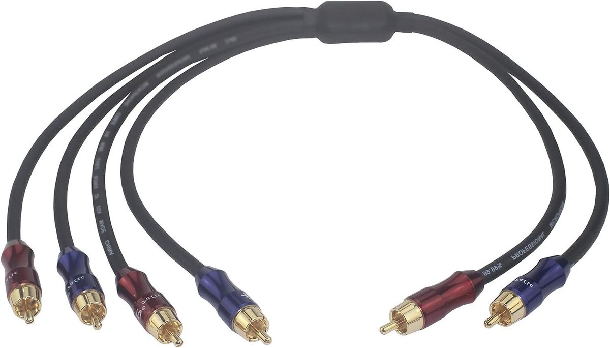 Audiokabel Splitter - RCA Kabel - Audio Verbindingen - 1 In 2 Uit - 50 cm - Goud
