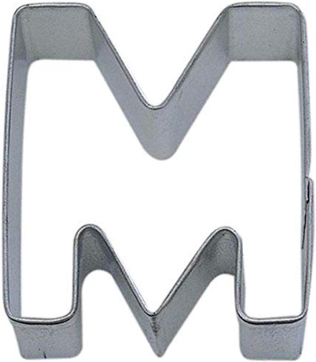 Letter M Koekjesvorm - M Vorm Koekjes - Bakken Maken - Vertind Staal - 12.7 x 2.5 x 12.7 cm