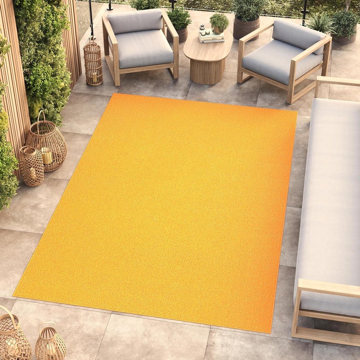 TAPISO Monotapijt kortpolig binnen modern design geel effen patroon tapijt woonkamer slaap
