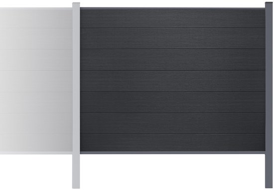 Casanoov 2 meter hoge Stockhorn schutting van 150 cm in grijs, geschikt voor installatie in de grond. - 200 x 150 cm
