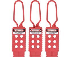 3 Stuks Lockout Hasp met 6 Gaten - Veiligheidsoplossing voor Elektrische Isolatie en Onderhoud in Chemische Fabrieken, Impactbestendig en Tamper Proof
