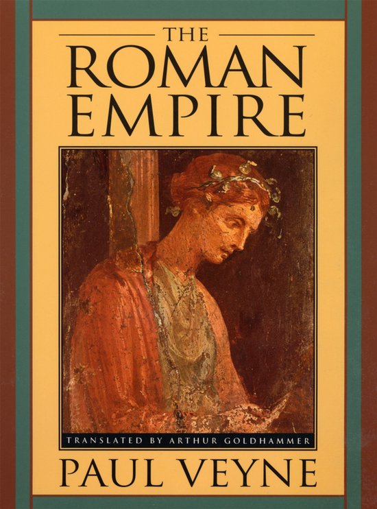 Livre 'The Roman Empire' de Paul Veyne, avec une peinture d'une femme couronnée de lauriers.