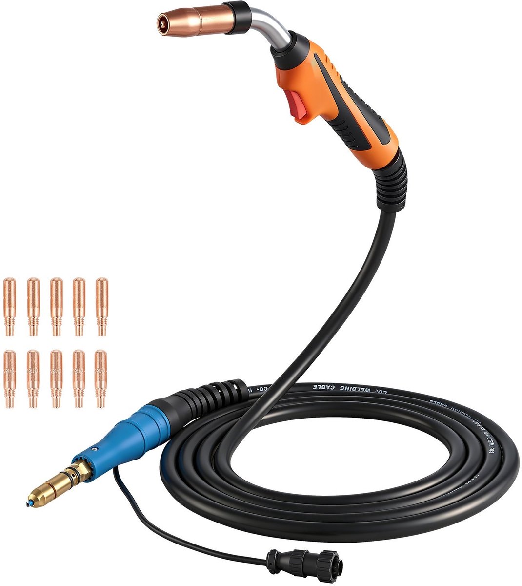 MIG-lasbrander - Laspistool 250A - 4,57 m Slang - 0,8/0,9 mm Mondstukken - Professionele Kwaliteit - Compatibel met gangbare MIG-lasmachines - Voor MIG/MAG