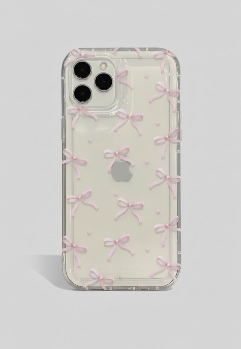 Vrolijk iphonehoesje, telefoonhoesje met roze strikjes geschikt voor Iphone 14
