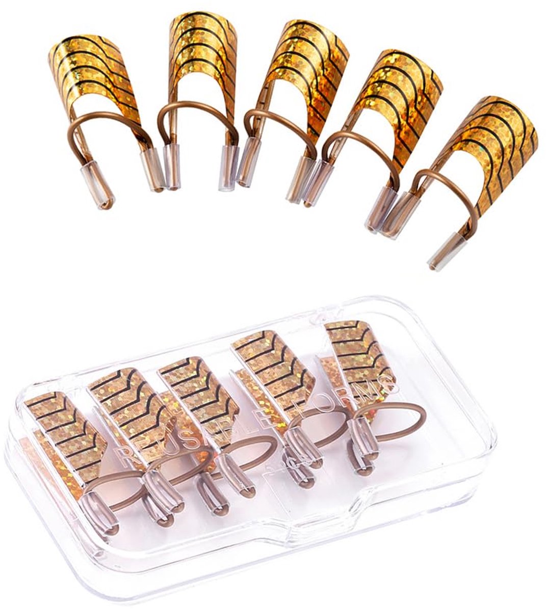 OLOEY Herbruikbare nagelvormen-nagelaccessoires-geleider voor nagelverlenging-UV-geltips-acrylnagels-nagelkunst-huishoudelijke producten-nagelkunst voor de salon-goud