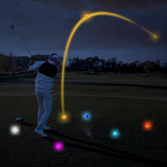 LED Golf Balls - 6 Pcs - Kleurige Lichtgevende Golfballen - Nacht Golfbal - Lumineuze Golfbal - Perfect voor Nachttraining van Merkloos — afbeelding 2