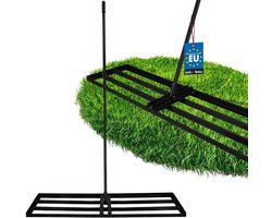KOTARBAU® Gazon Egaliseer, Staal, 120x30 cm, Zwart, 180 cm, Lawn Leveler, Leveling Rake, Gazon Vlak Maken, Lawn Leveling Tool