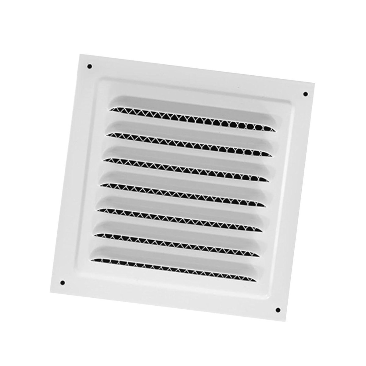 Metalen Ventilatie - Rooster Kap - Luchtstroom Verbeteren - Fijn Vuilfilter - 20 cm x 20 cm - Zwart