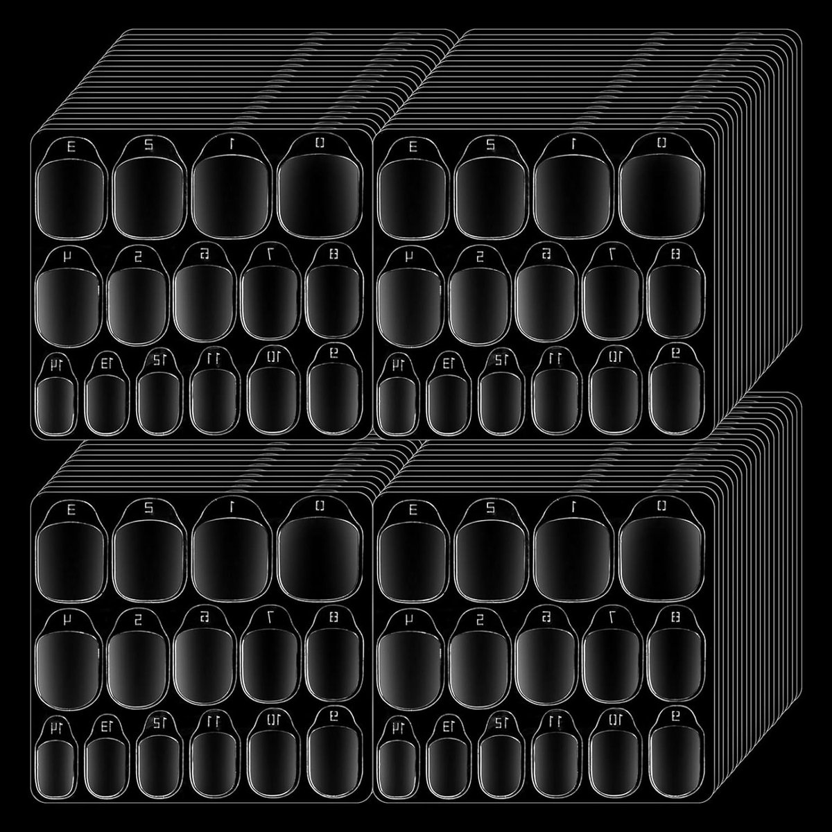 Dubbelzijdige kleefpads voor nagels, 1200 stuks (80 vellen) transparante nagellijmpads voor nail art, DIY manicure en kunstnagels