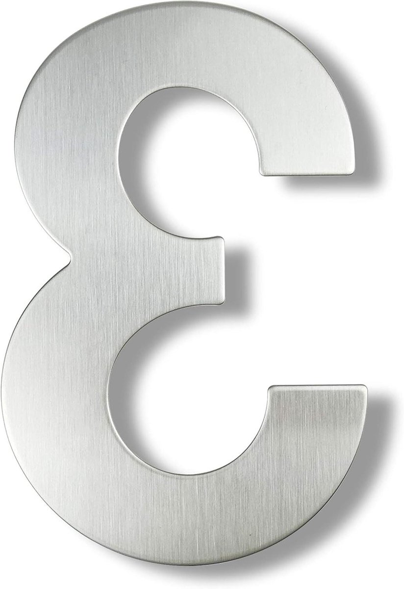 Huis Kentekenplaat - Adresbord Buiten - Adres Weergeven - Zwevende Huisnummers - 30cm - Zilver