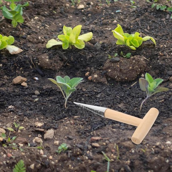 Hand Dibber - Planten Tool - Bloembollen Planten - Ergonomisch Handvat - 26 cm - Beige — afbeelding 3