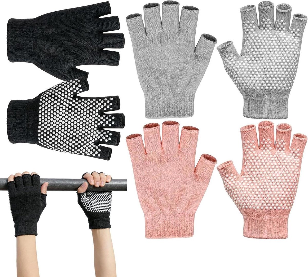 Yoga Handschoenen - Training Handschoenen - Fitness en Kracht - Ademend Mesh - 3 Paar - Niet gespecificeerd