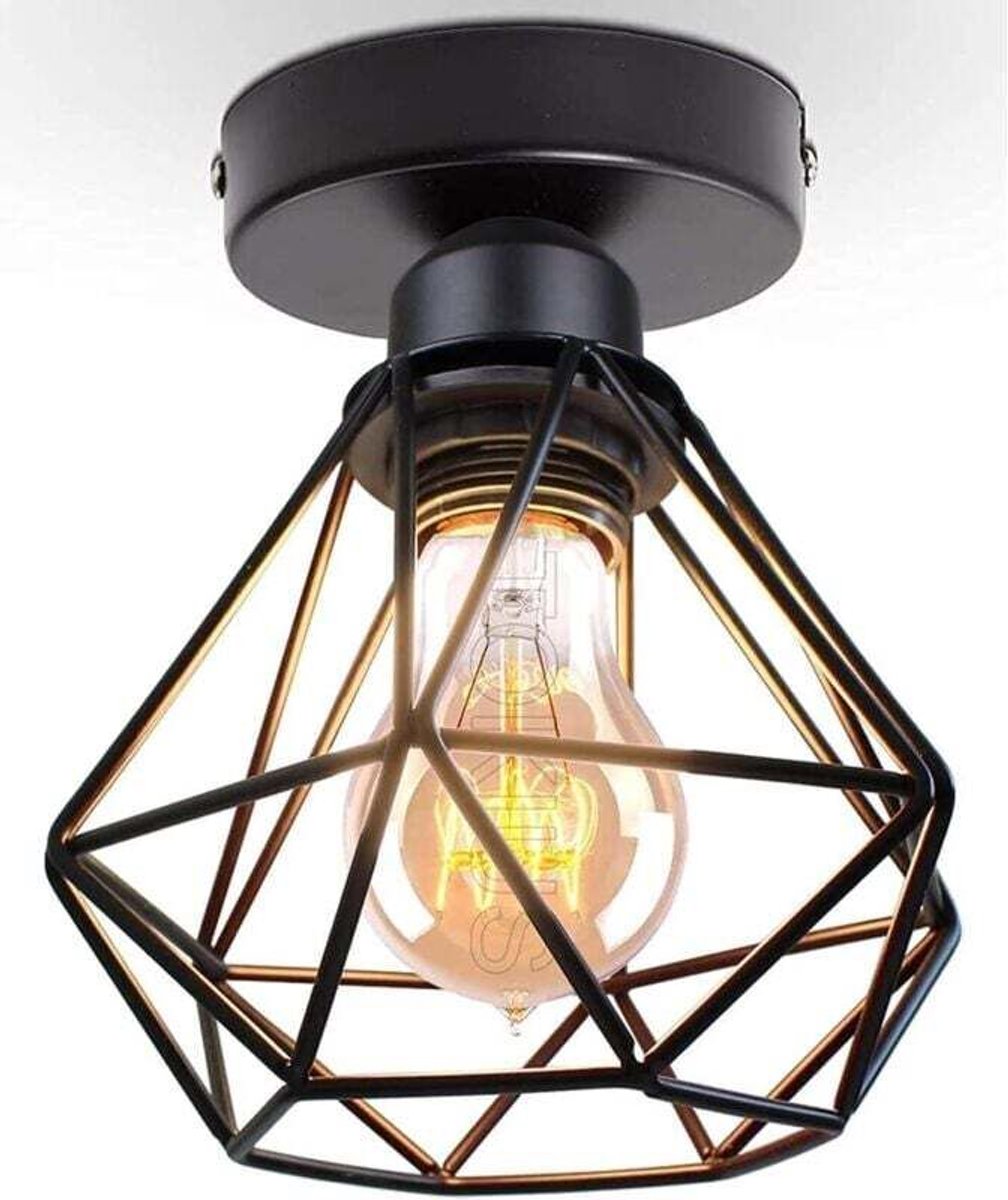 Plafondlamp in retro industriële stijl, E27 fitting, retro hanglamp geschikt voor geschikt vooralen frame Ø160mm, geschikt voor plafondverlichting in woonkamers, keukens en slaapkamers.