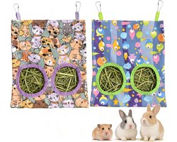 2 Stuks Hangende Hooiopslag voor Konijnen en Kleine Huisdieren, Ideaal voor Cavia's, Chinchilla's en Hamsters, Perfecte Voederoplossing voor Gezonde Dieren