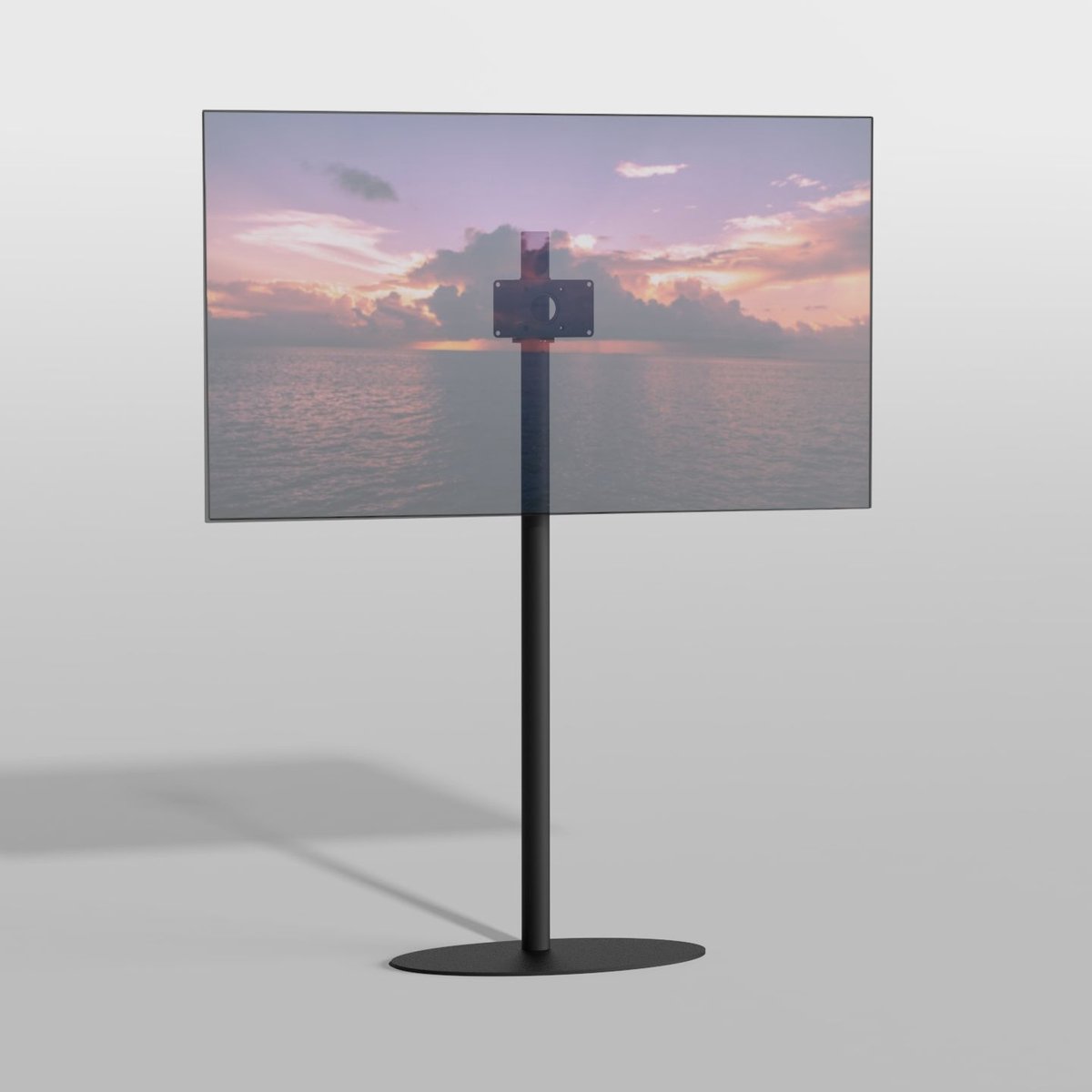 Cavus TV Vloerstatief ELLIPS 150 - zwart - hoogte 150cm – VESA 200x100