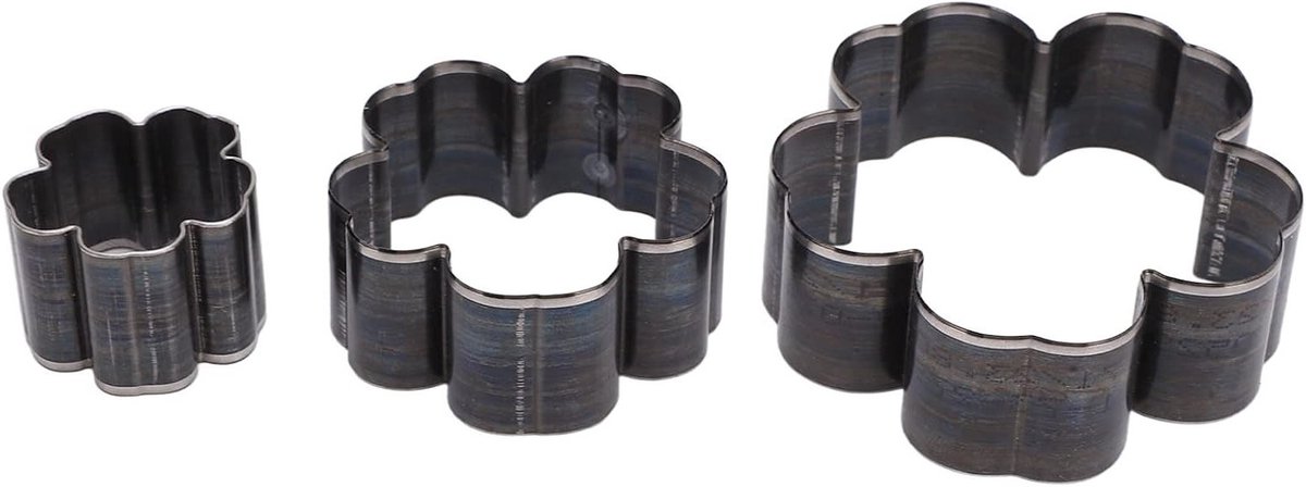 Set van 3 Bloemvormige Leer Snijmallen, Stalen Stans Voor Handgemaakte Leerproducten, Inclusief 1.2in en 2.8in Hollow Punch Tool