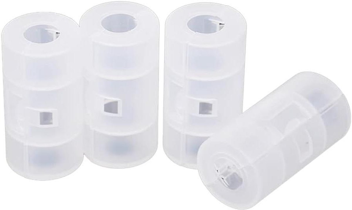 Batterij Adapters - Converter Box - Apparaten Voeden - Set van 4 stuks - Maat C - Zwart