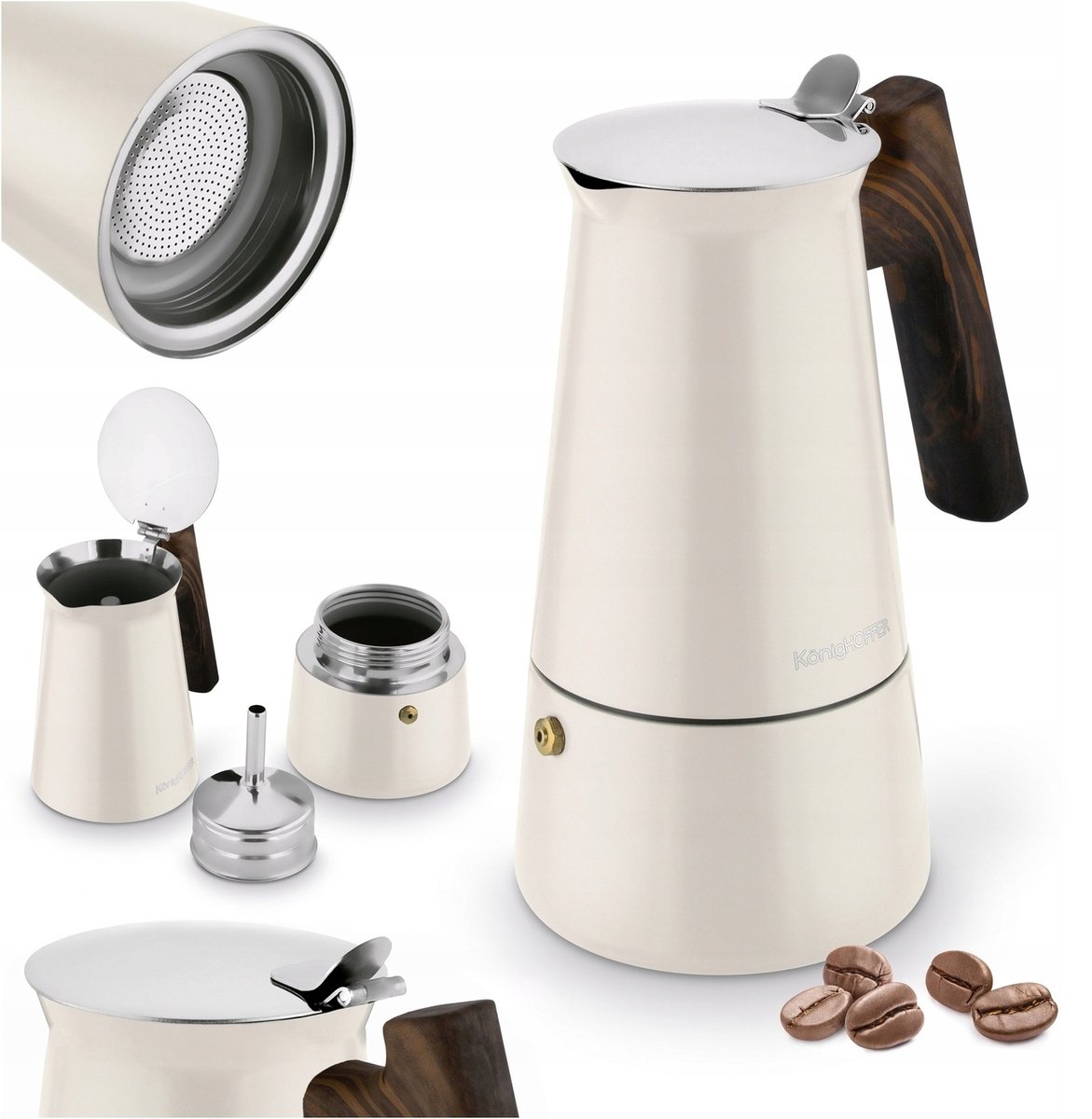 Konigoffer Cut Koffiezetter - 6 Kopjes - Crème