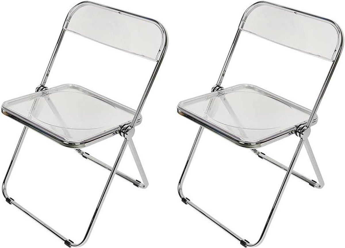 Eetkamerstoelen Set - Stoelen Stapelbaar - Ruimte Besparen - Modern Transparant Design - 2