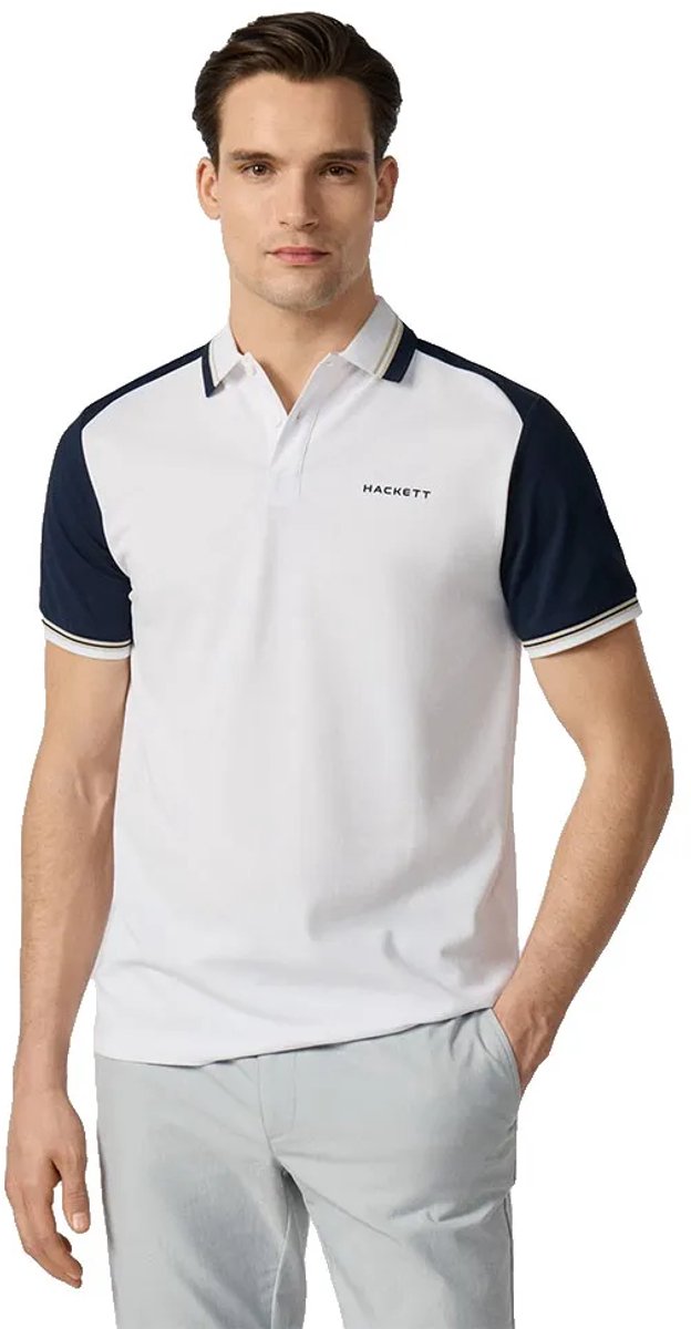 Hackett Hm5600196 Korte Mouw Poloshirt Wit S Man