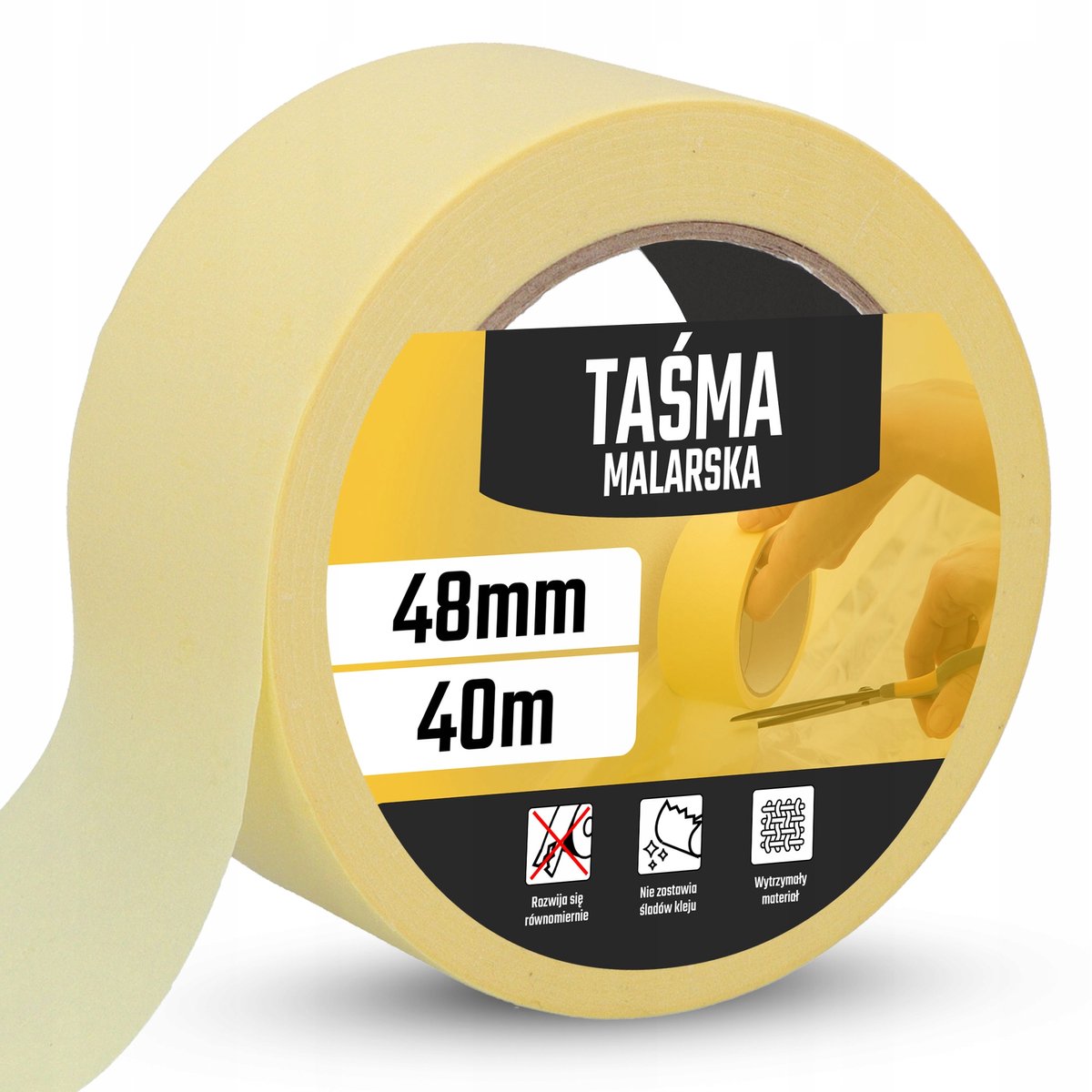 Sterk Schilderijstape 48mm x 40m - UV Bestendig & Makkelijk Afscheurbaar