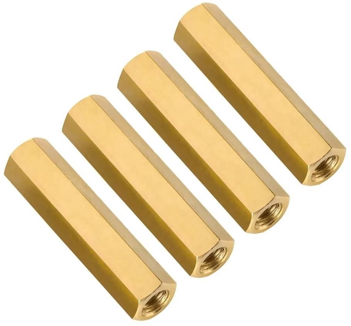 Dailygoods - Vrouwelijke Hex Spacer - Messing Standoffs - 20 Stuks - M2.5x25mm - Goud - Bevestigingsmiddelen - Geschikt voor Elektronica - Goud