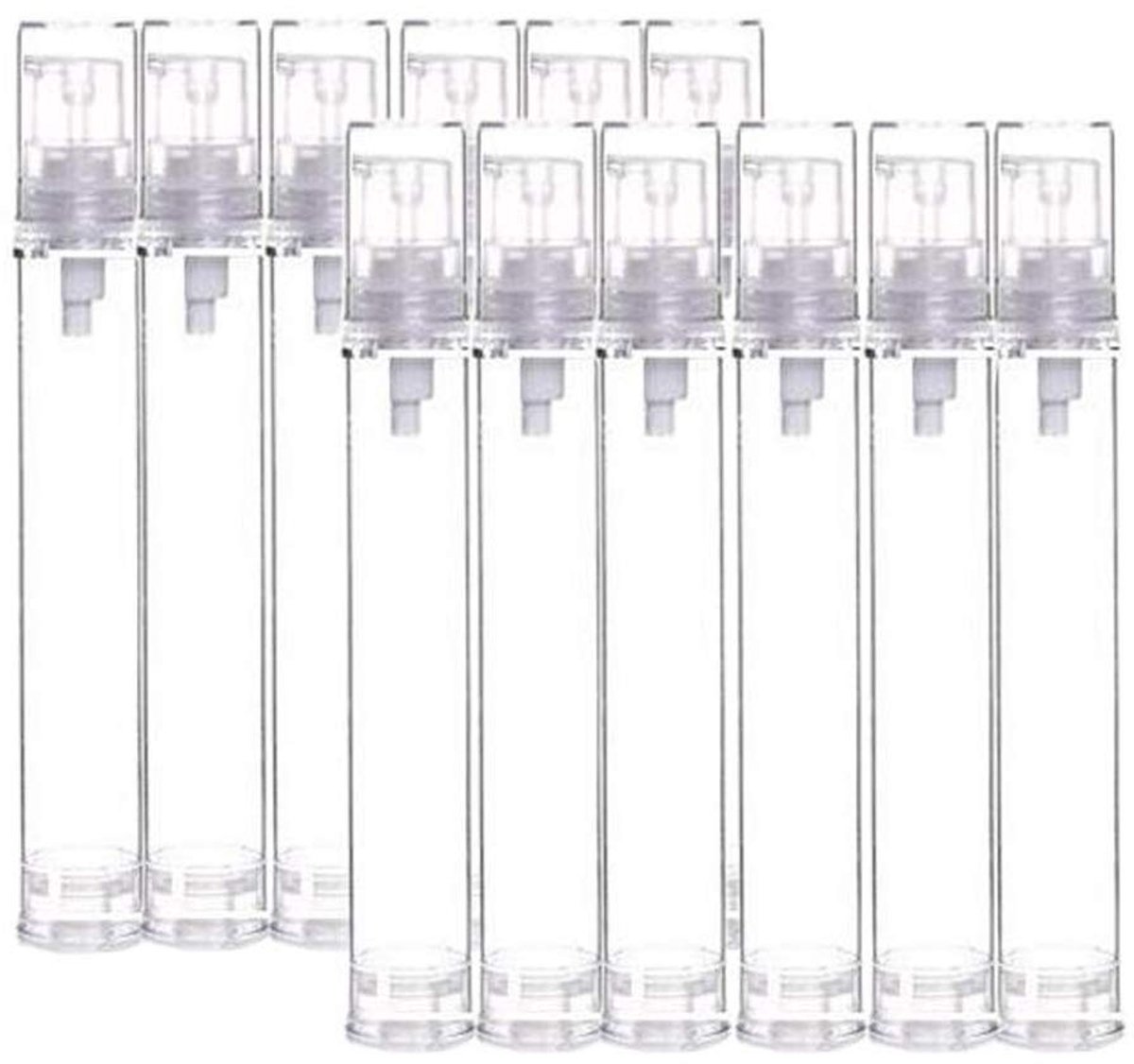 Dailygoods- Pompflessen 12 Stuks - Luchtdicht - 15 ml - Ergonomische Pomp - Duurzaam AS-Plastic - Ideaal voor Cosmetica - Cosmetische Flessen
