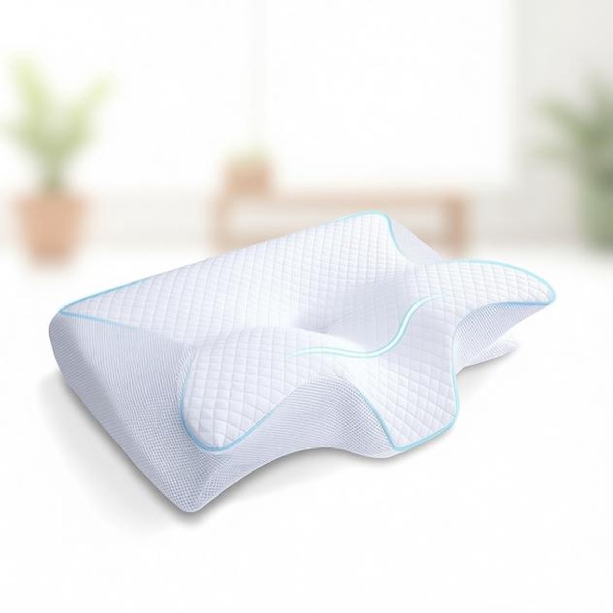 Maison Elara 2-in-1 Ergonomisch Nek- en Hoofdkussen van Memory Foam met Afneembare Overtrek
