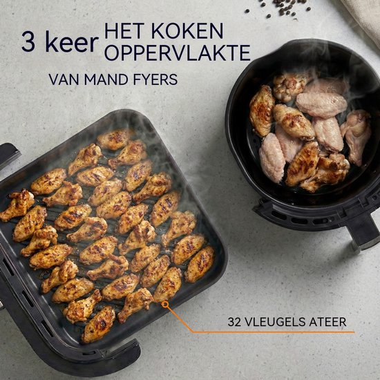 Pizza Oven-Airfryer Oven - Heteluchtfriteuse - 11-in-1 Programma’s - Dubbele Verwarming - 2200 W - Voor Keuken - 38,5 x 35 x 20,5 cm - Zwart — afbeelding 4