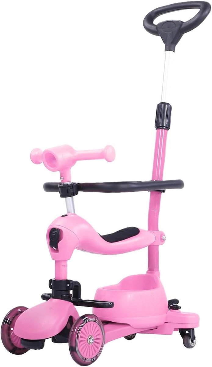 Peuter Driewieler - 3-in-1 Kinderfiets - Buitenplezier - Anti-tip Ontwerp - 58 x 34 x 195 cm - Roze