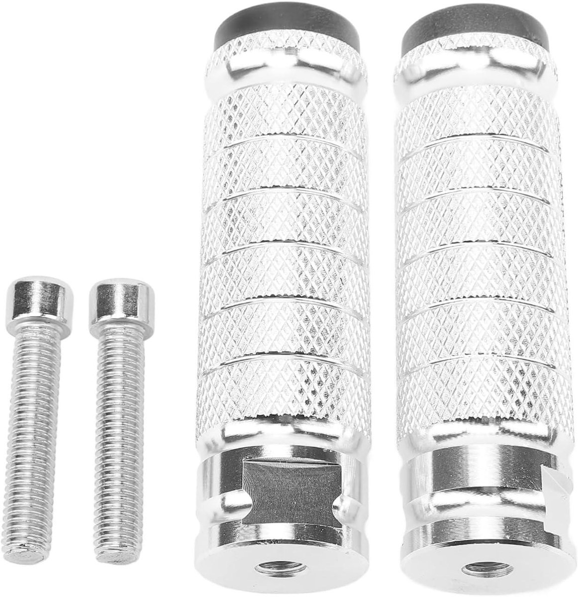Voetsteunen Motor - Antislip Pedalen - Verbeter Rijcomfort - Aluminium Legering - M8 Schroefdraad - Zilver