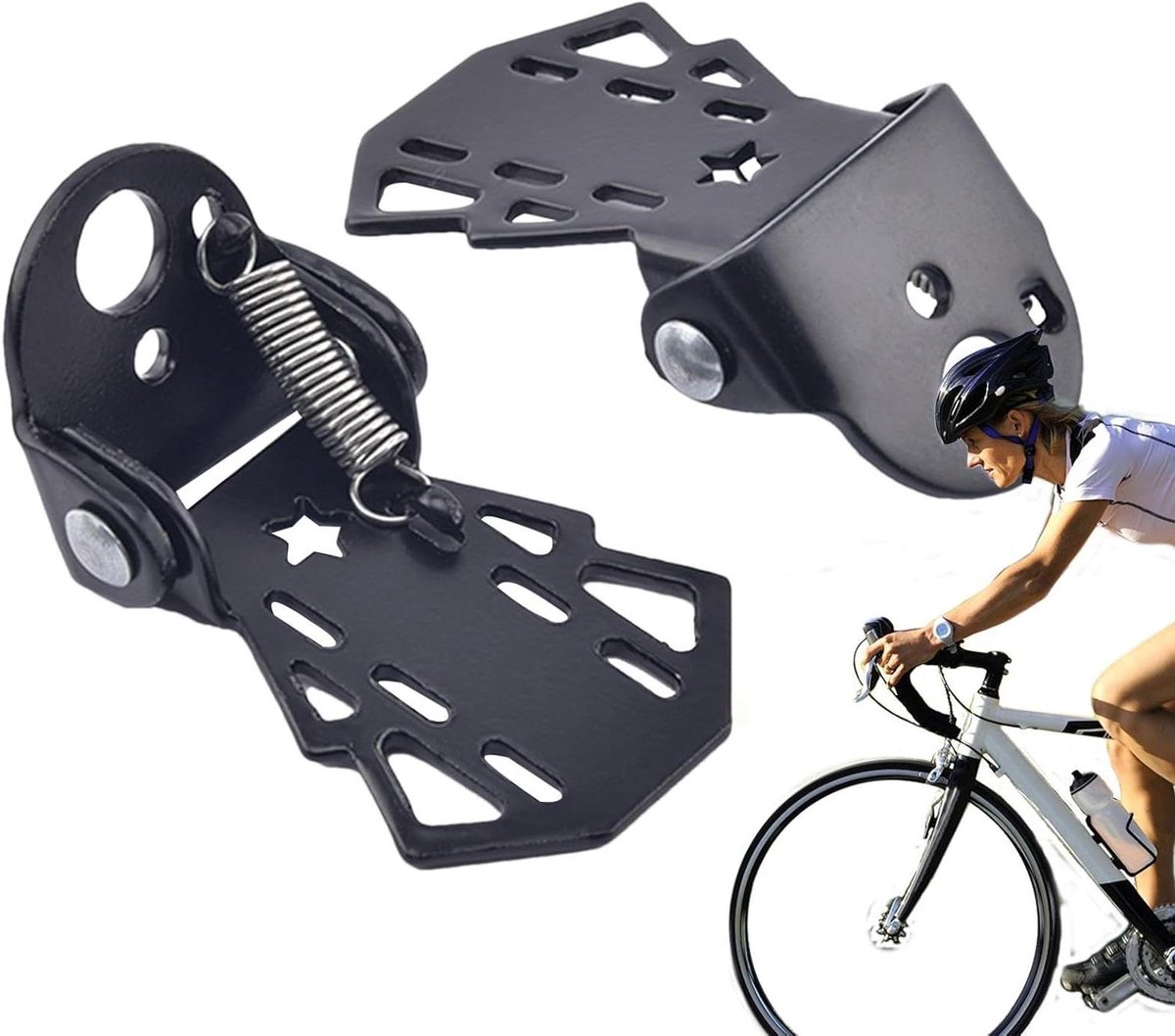 Fietssteunen - Voetsteunen - Familie Fietstochten - Opvouwbaar Slijtvast - 2 stuks - Zwart