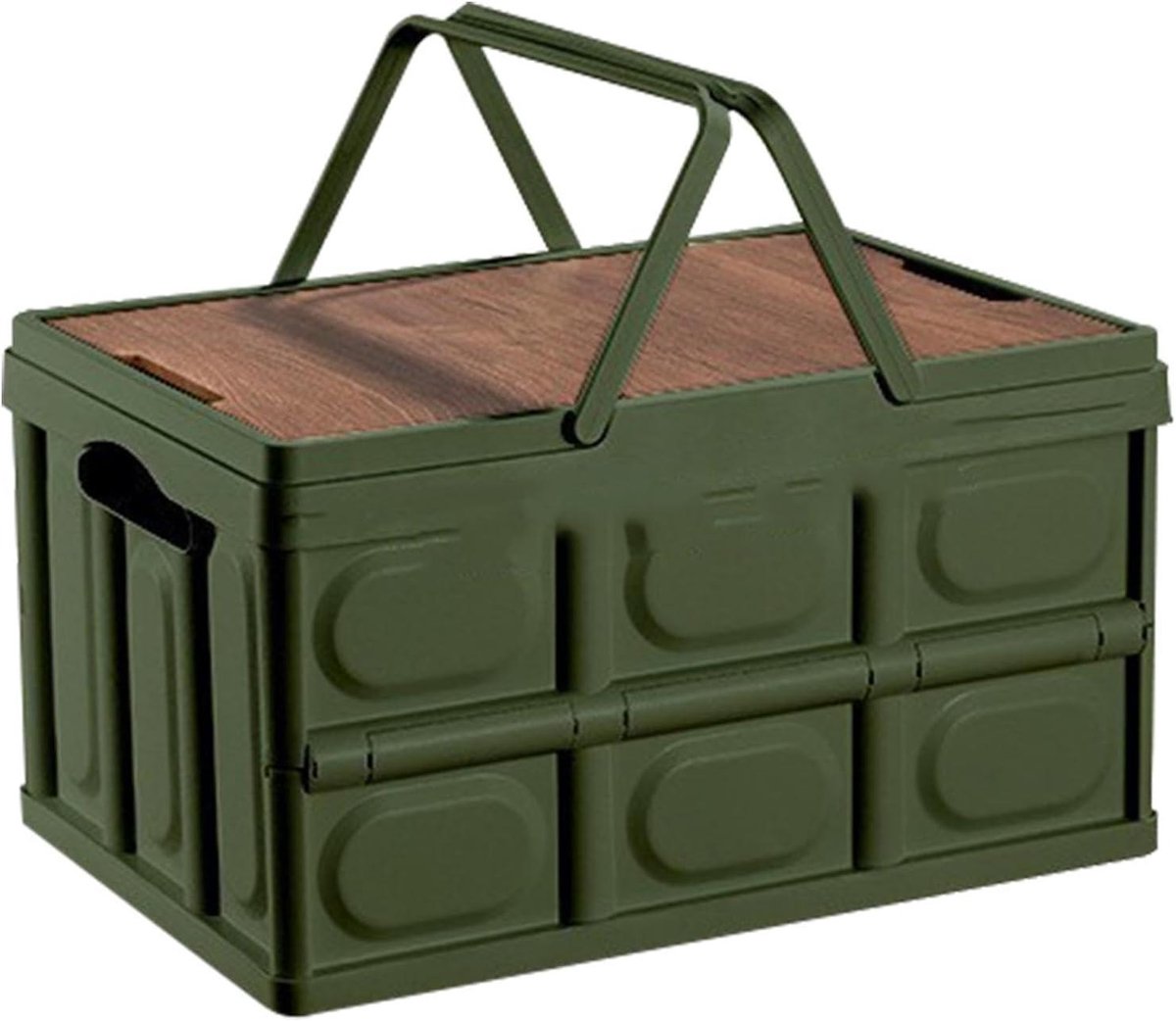 Opvouwbare Opbergmand - Opbergbox Handgrepen - Ruimte Besparen - Eenvoudig Opvouwbaar - 30L Capaciteit - Groen