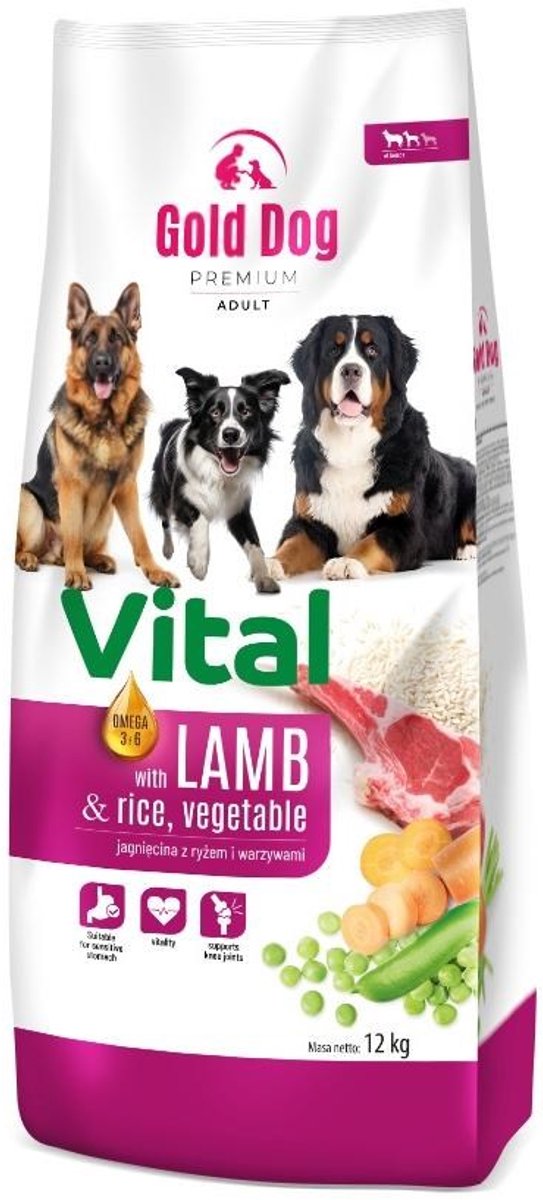 Gold Dog Gold Dog Vital Premium - Hondenvoer - Lam & Rijst - 12kg