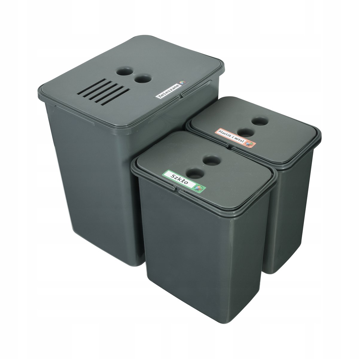 FLEXI Afvalscheidingsbakken voor BLUM Lade 60cm: 2x8L + 20L met Filter