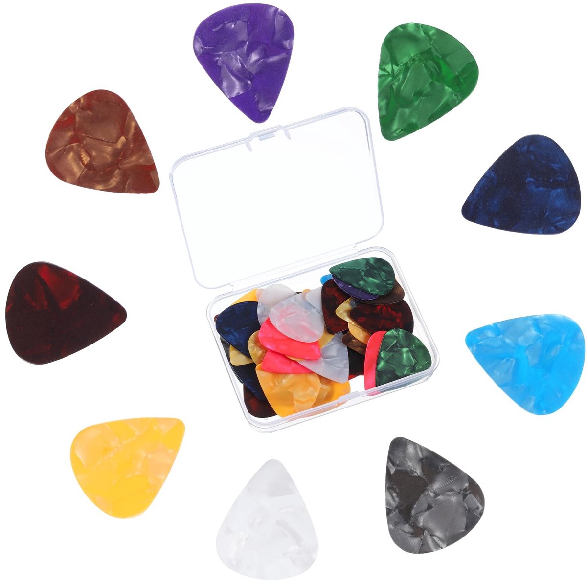 Dailygoods - Gitaarplectrums, Set van 60 Stuks in Diverse Dikte