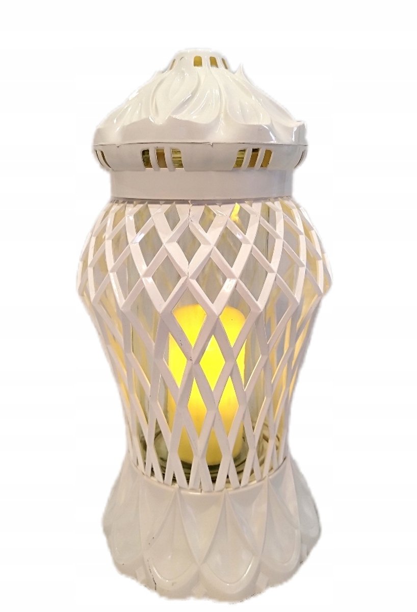 Glamour Caro Znicz Lampion Groot 37cm Wit