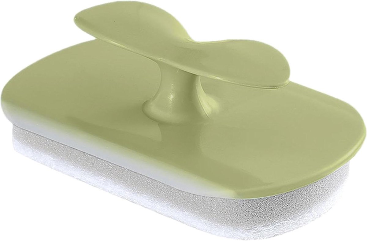 Glaswisserborstel - Schrobborstel Trekker - Glas Reinigen - Geïntegreerde Spons - 13x9x5.5 cm - Groen