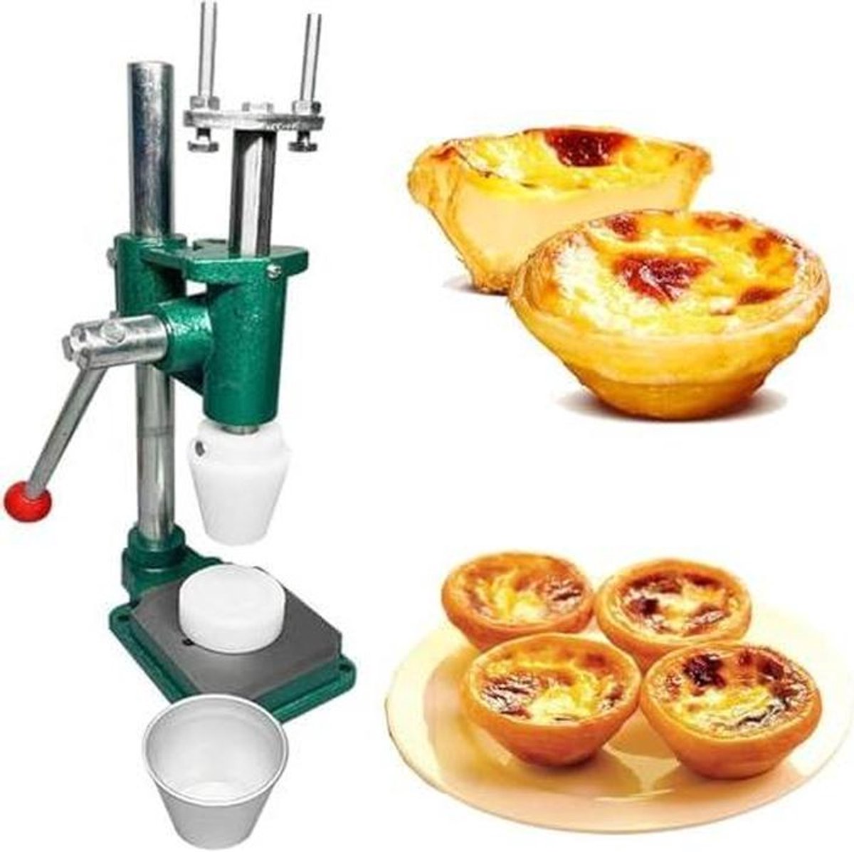 Handmatige Taartpers - Custard Vormer - Thuis Bakken - Gietijzeren Basis - 42cm Hoog - Zwart